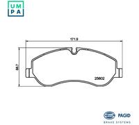 Brake Pad Set HELLA 8DB 355 020-691 Fits Ford Tourneo Custom Transit Custom