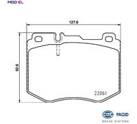 Brake pads 8DB 355 021-671 HELLA for MERCEDES-BENZ C-CLASS C-CLASS T-Model CLS