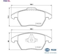HELLA 8DB 355 023-151 Brake pad set