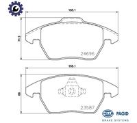 HELLA 8DB 355 023-151 Brake pad set