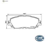 HELLA 8DB 355 036-511 Brake pad set