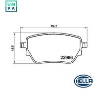 HELLA 8DB 355 039-021 Brake pad set