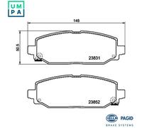 BRAKE PAD SET DISC BRAKE 8DB 355 040-021 FOR JEEP EC1 2.0L EBH 2.1L 4cyl 3.6L