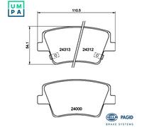 BRAKE PAD SET DISC BRAKE 8DB 355 040-041 FOR HYUNDAI SANTA/FE/IV/SUV/Van 2.4L
