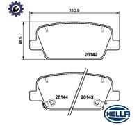 HELLA 8DB 355 040-081 Brake pad set