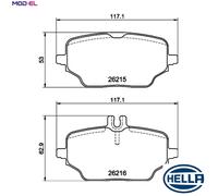 HELLA 8DB 355 040-331 Brake pad set