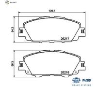 HELLA 8DB 355 040-411 Brake pad set