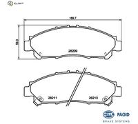 HELLA 8DB 355 040-431 Brake pad set