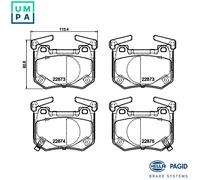 HELLA 8DB 355 040-731 Brake pad set