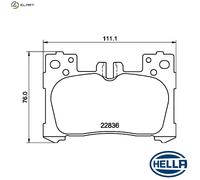 HELLA 8DB 355 040-741 Brake pad set