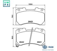 HELLA 8DB 355 041-061 Brake pad set