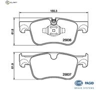 HELLA 8DB 355 041-091 Brake pad set