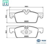 HELLA 8DB 355 041-101 Brake pad set