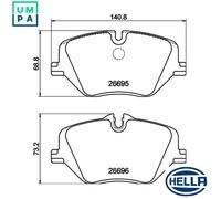 BRAKE PAD SET DISC BRAKE 8DB 355 046-051 FOR MINI BMW 2/Active/Tourer/U06/X 1.5L
