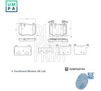 BLUE PRINT ADBP420144 Brake pad set