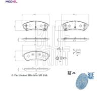 BRAKE PAD SET DISC BRAKE ADBP420176 FOR FORD T20DD0J/YN2X 2.0L 4cyl RANGER
