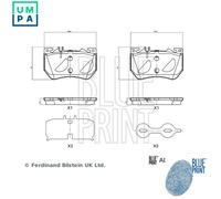 BRAKE PAD SET DISC BRAKE ADBP420187 FOR MERCEDES-BENZ C-CLASS/T-MODEL CLE 2.0L