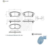 BRAKE PAD SET DISC BRAKE ADBP420202 FOR DACIA