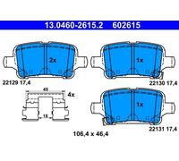 Brake pad set, disc brake ATE 13.0460-2615.2 (1 set-1 piece)