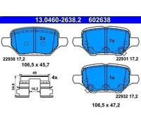 Brake Pad Set, disc brake ATE 13.0460-2638.2 for CHEVROLET TRAX 1.6 2014-2015