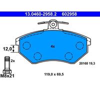 Brake pad set, disc brake ATE 13.0460-2958.2 (1 set-1 piece)