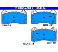 Brake Pad Set, disc brake ATE 13.0460-4704.2 for FOCUS III 2.3 2015-2018
