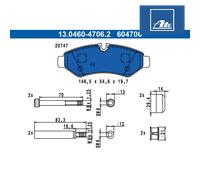 Brake Pad Set, disc brake ATE 13.0460-4706.2 For MERCEDES-BENZ