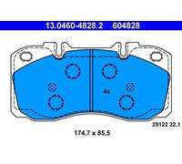 Brake pad set, disc brake ATE 13.0460-4828.2 (1 set-1 piece)