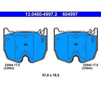 Brake pad set, disc brake ATE 13.0460-4997.2 (1 set-1 piece)