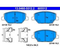 Brake Pad Set, disc brake ATE 13.0460-5512.2 for INSIGNIA B Grand Sport 2 2017-