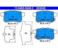Brake pad set, disc brake ATE 13.0460-5648.2 (1 set-1 piece)