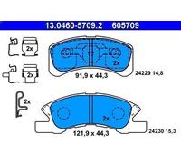 Brake Pad Set, disc brake ATE 13.0460-5709.2 for CUORE V 1 1998-2002