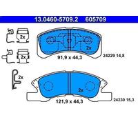 Brake Pad Set, disc brake ATE 13.0460-5709.2 for CUORE V (L7_) 1 1998-2002