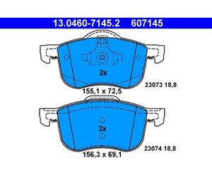 Brake Pad Set, Disc Brake ATE 13.0460-7145.2