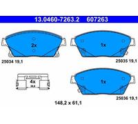 Brake pad set, disc brake ATE 13.0460-7263.2 (1 set-1 piece)