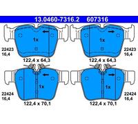 Brake Pad Set, Disc Brake ATE 13.0460-7316.2