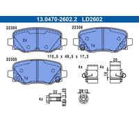 Brake Pad Set, disc brake ATE 13.0470-2602.2 for FIAT 500X (334_) 2 2018-2020