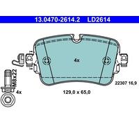 Brake pad set, disc brake ATE 13.0470-2614.2 (1 set-1 piece)