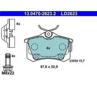 Brake pad set, disc brake ATE 13.0470-2623.2 (1 set-1 piece)