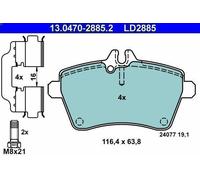 ATE Brake Pads 13.0470-2885.2 for Mercedes-Benz A-Class (W169)