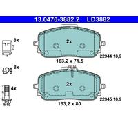 Brake Pad Set, disc brake ATE 13.0470-3882.2 for GLB (X247) 1.3 2019-2023