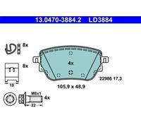 Brake Pad Set, disc brake ATE 13.0470-3884.2 for GLB (X247) 1.3 2019-2023