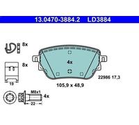 Brake pads 13.0470-3884.2 ATE for MERCEDES-BENZ A-CLASS A-CLASS Saloon CLA GLB