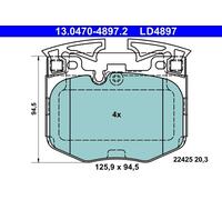 Brake pad set, disc brake ATE 13.0470-4897.2 (1 set-1 piece)