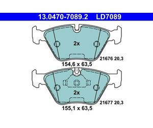 Brake pad set, disc brake ATE 13.0470-7089.2 (1 set-1 piece)