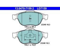 Brake pad set, disc brake ATE 13.0470-7159.2 (1 set-1 piece)