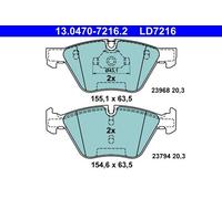 Brake pad set, disc brake ATE 13.0470-7216.2 (1 set-1 piece)