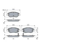 Brake Pad Set, disc brake BOSCH 0 986 424 042 for TIPO Estate 1.4 2016-202