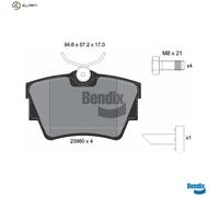 BPD1021 BRAKE PAD SET, DISC BRAKE BENDIX BRAKING