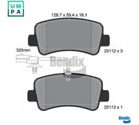 REAR BRAKE PAD SET DISC BRAKE FITS: OPEL VAUXHALL MOVANO B BUS 2.3 CDTI FWD .